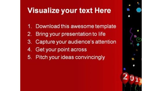 New Year 2011 Festival PowerPoint Template 1010