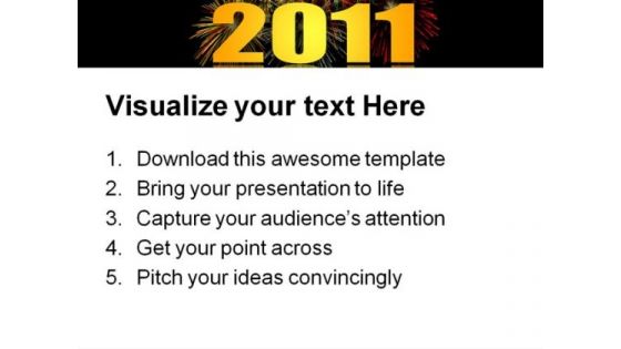 New Year 2011 Fire Works Festival PowerPoint Backgrounds And Templates 0111