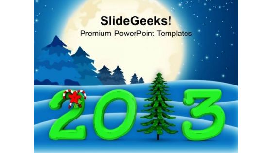 New Year 2013 At Winter Night PowerPoint Templates Ppt Backgrounds For Slides 1212