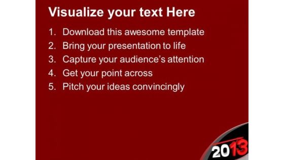 New Year 2013 Holidays PowerPoint Templates Ppt Backgrounds For Slides 0113