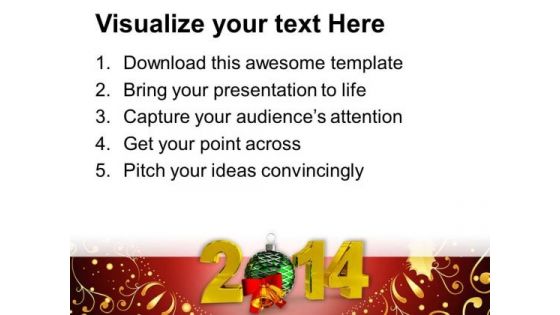 New Year 2014 Party Theme PowerPoint Template 1113