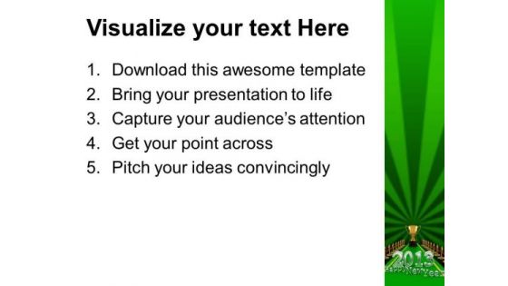New Year Concept On Winner Carpet PowerPoint Templates Ppt Backgrounds For Slides 1212