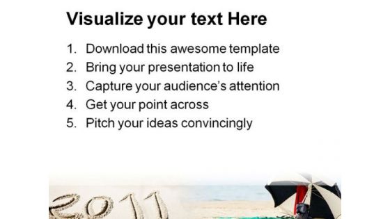 New Year On Beach Vacation PowerPoint Templates And PowerPoint Backgrounds 0711