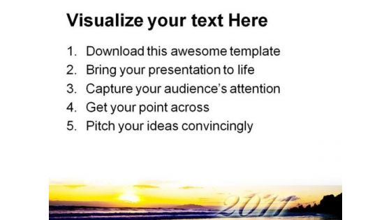 New Year Sunrise Holidays PowerPoint Template 1010