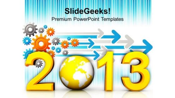 New Year With Globe Business Concept PowerPoint Templates Ppt Backgrounds For Slides 1112