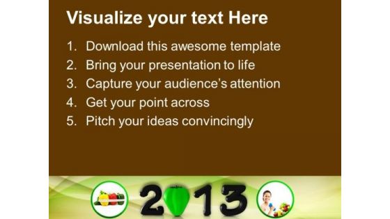 New Year With Nutritional Concept Health PowerPoint Templates Ppt Backgrounds For Slides 1212
