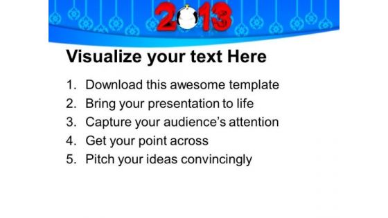 New Year With Silver Bauble Holidays PowerPoint Templates Ppt Backgrounds For Slides 1112