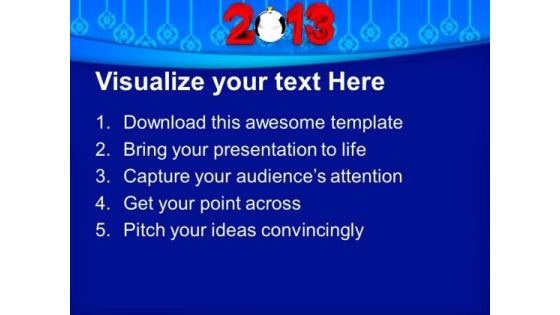 New Year With Silver Bauble Holidays PowerPoint Templates Ppt Backgrounds For Slides 1112