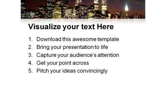 New York Skyline Beauty PowerPoint Background And Template 1210