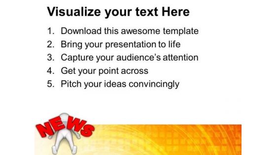 News Dropped On Man PowerPoint Templates Ppt Backgrounds For Slides 0713