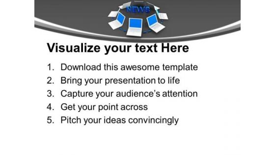 News Surrounded By Laptops Concept Internet PowerPoint Templates Ppt Backgrounds For Slides 1212