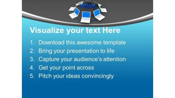 News Surrounded By Laptops Concept Internet PowerPoint Templates Ppt Backgrounds For Slides 1212