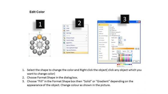 Nine Stages Diverging Factors Flow Chart Gear Diagram PowerPoint Slides