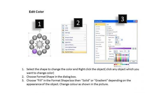 Nine Stages Diverging Factors Flow Chart Ppt Circular Network PowerPoint Templates