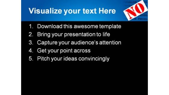 No Problem Metaphor PowerPoint Themes And PowerPoint Slides 0811