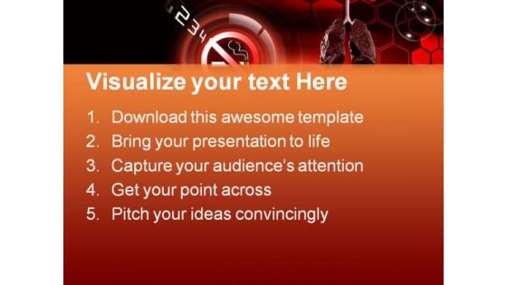 No Smoking Health PowerPoint Templates And PowerPoint Backgrounds 0211
