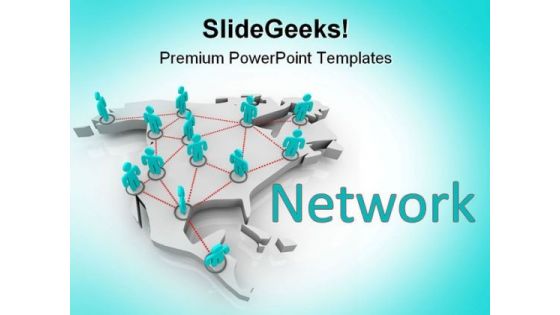 North America Networking Communication PowerPoint Templates And PowerPoint Backgrounds 0811