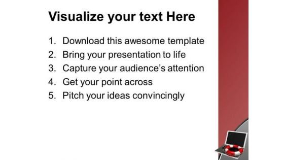 Notebook Lifesaver Technology PowerPoint Templates Ppt Backgrounds For Slides 0213