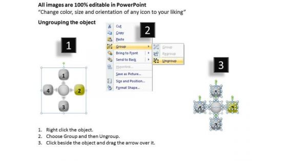 Number Of Processes And Their Flow 4 Stages Cycle Motion PowerPoint Templates