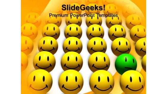 Odd One Out Smiley Leadership PowerPoint Templates And PowerPoint Themes 0812