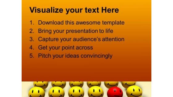 Odd One Out Smiley Spreading Happiness PowerPoint Templates Ppt Backgrounds For Slides 0113