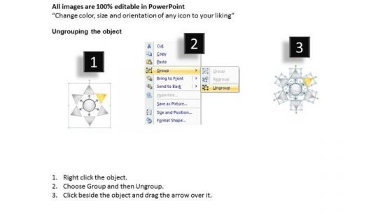 Of 6 Converging Issues Representing Single Process Circular Spoke Chart PowerPoint Slides