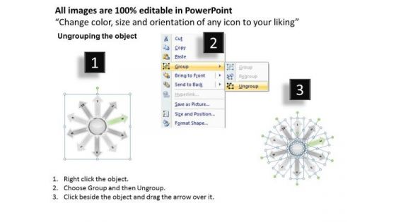 Of Diverging 10 Stages Development Process Circular Chart PowerPoint Templates