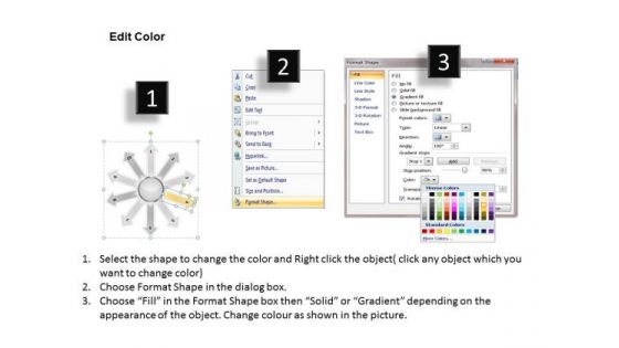 Of Diverging 10 Stages Development Process Circular Flow PowerPoint Slides