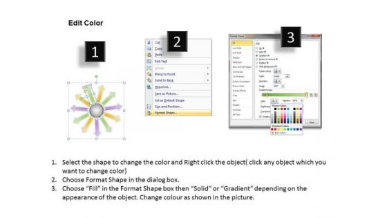 Of Diverging Approaches Using 11 Arrows Ppt Circular Motion Chart PowerPoint Templates