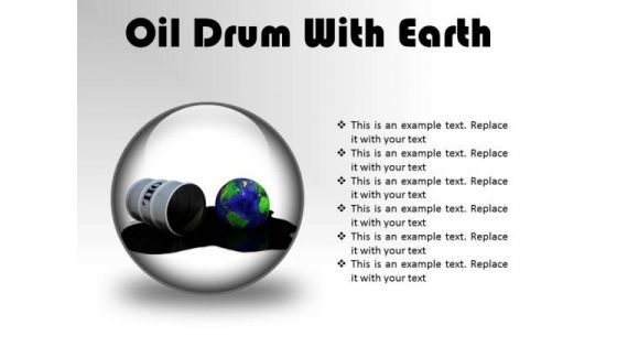 Oil Drum With Earth Industrial PowerPoint Presentation Slides C
