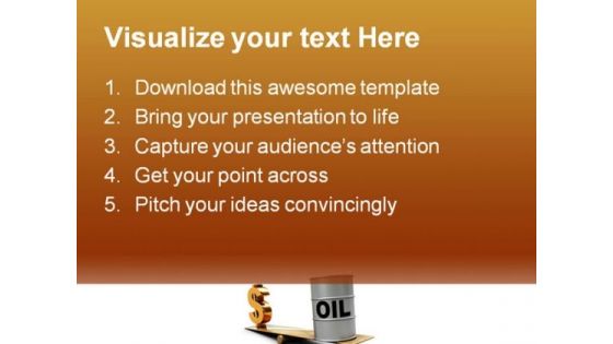 Oil Rising Dollar Industrial PowerPoint Background And Template 1210