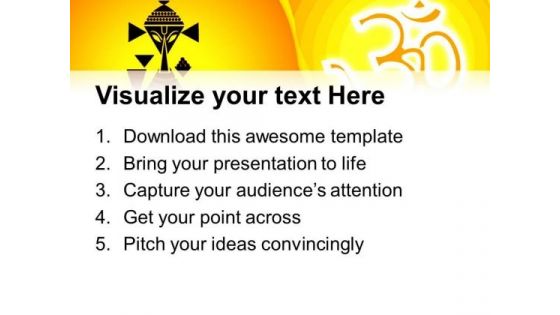 Om And Ganesha On Leaf Hinduism PowerPoint Templates And PowerPoint Themes 0712
