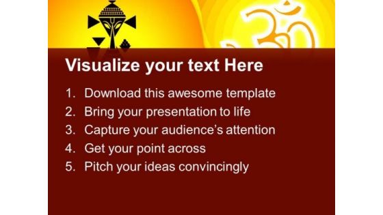 Om And Ganesha On Leaf Hinduism PowerPoint Templates And PowerPoint Themes 0712