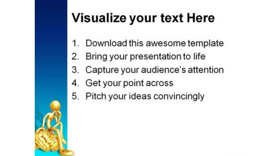On Your Mind Thinker Metaphor PowerPoint Backgrounds And Templates 1210