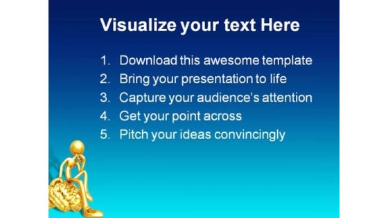 On Your Mind Thinker Metaphor PowerPoint Backgrounds And Templates 1210