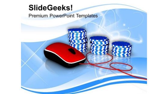 Online Casino Chips For Gambling PowerPoint Templates Ppt Backgrounds For Slides 0313
