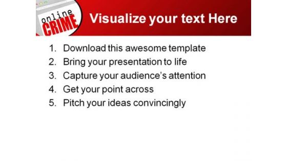 Online Crime Web Screen Internet PowerPoint Themes And PowerPoint Slides 0311