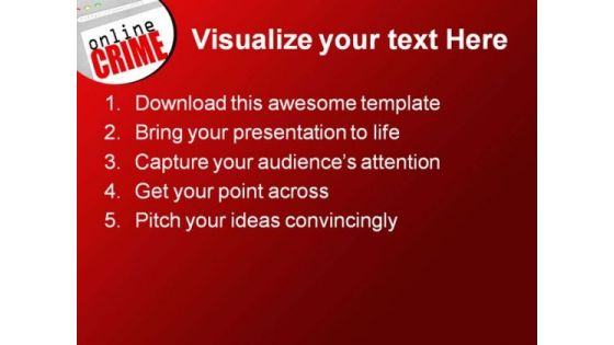 Online Crime Web Screen Internet PowerPoint Themes And PowerPoint Slides 0311