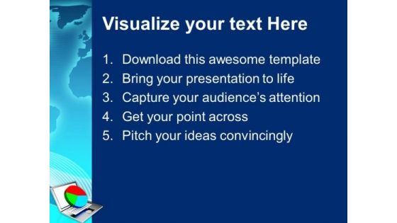 Online Finance Pie Chart On Laptop PowerPoint Templates Ppt Backgrounds For Slides 0213
