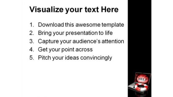 Online Help Internet PowerPoint Template 0910