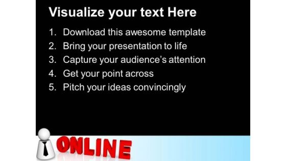 Online Text In 3d Internet PowerPoint Templates And PowerPoint Themes 1112