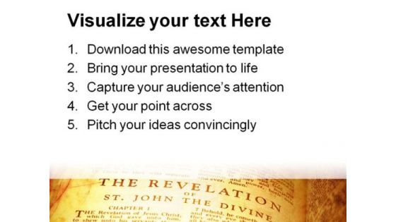 Open Bible The Revelation Religion PowerPoint Templates And PowerPoint Backgrounds 0211