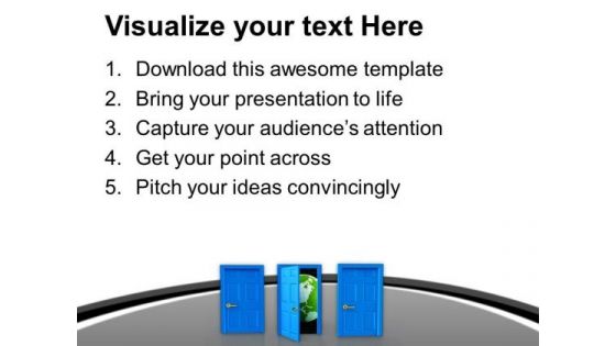 Open Door To Business Success PowerPoint Templates Ppt Backgrounds For Slides 0713