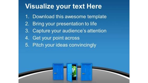 Open Door To Business Success PowerPoint Templates Ppt Backgrounds For Slides 0713