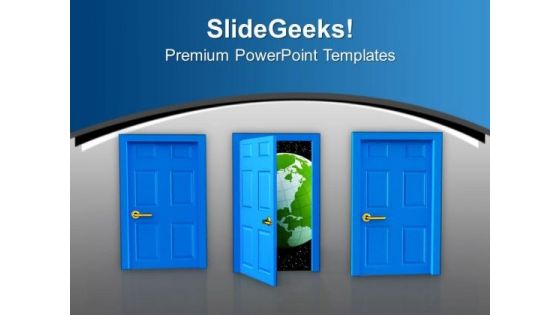 Open Door To Business Success PowerPoint Templates Ppt Backgrounds For Slides 0713