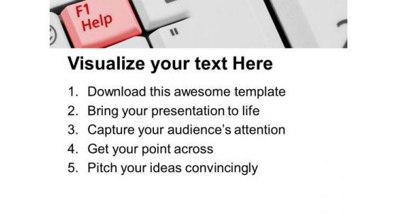 Open Help Press F1 Keyboard PowerPoint Templates Ppt Backgrounds For Slides 1212