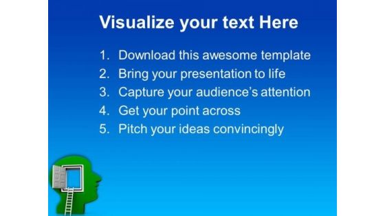 Open Human Brain With Ladder PowerPoint Templates Ppt Backgrounds For Slides 0713