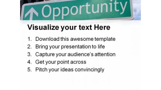 Opportunity Ahead Metaphor PowerPoint Themes And PowerPoint Slides 0911