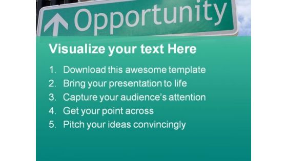 Opportunity Ahead Metaphor PowerPoint Themes And PowerPoint Slides 0911