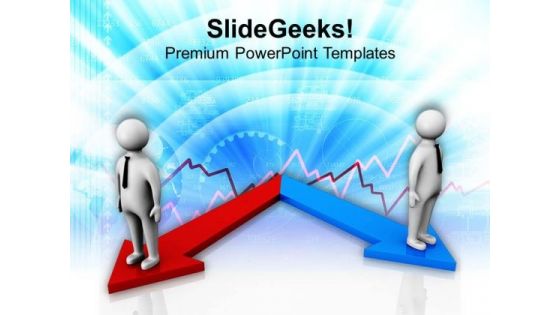 Opposite Team In Different Directions PowerPoint Templates Ppt Backgrounds For Slides 0413